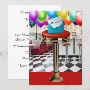 Invitación de Taburete de Bar Retro
