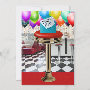 Invitación de Taburete de Bar Retro