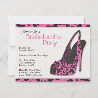 Invitación de tacón alto para la fiesta de la solt