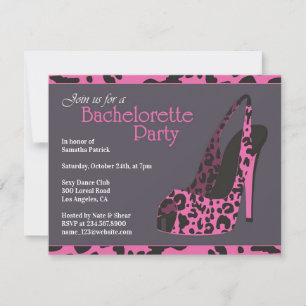 Invitación de tacón alto para la fiesta de la solt