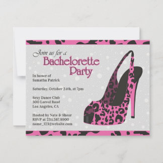 Invitación de tacón alto para la fiesta de la solt