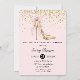 Invitación de tacón de moda con lazo de cinta Couq