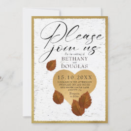Invitación de Talla de Corazón de Boda