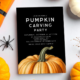 Invitación de tallado de calabaza para fiesta de H
