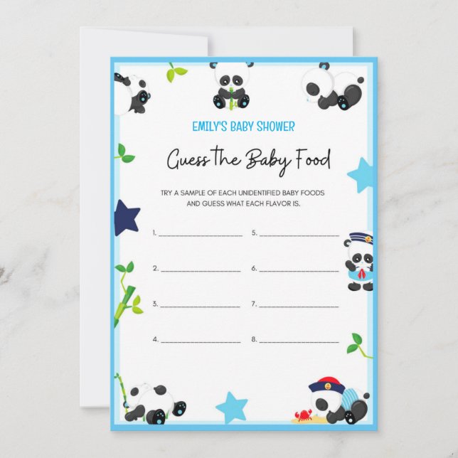 Invitación de tamaño de juego Baby Shower de Panda (Anverso)