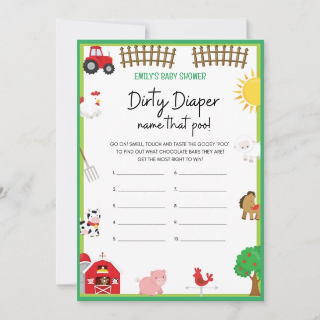 Invitación de tamaño de juego de Baby Shower para  (Anverso)