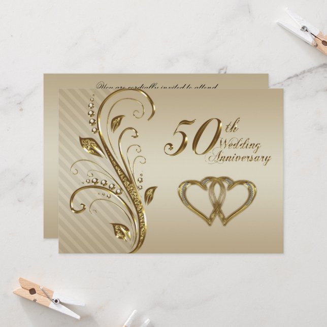 Invitación de tarjeta de aniversario de bodas de o (Anverso/Reverso In Situ)