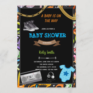 invitación de tarjeta de baby shower de hip hop
