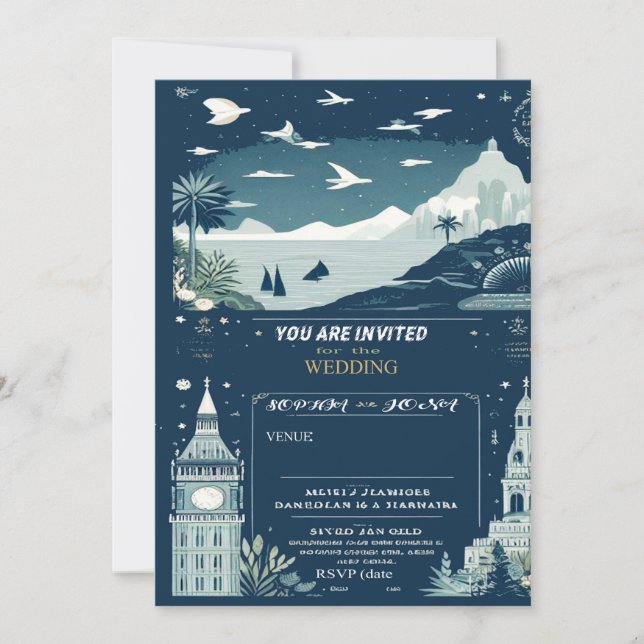invitación de tarjeta de boda (Anverso)
