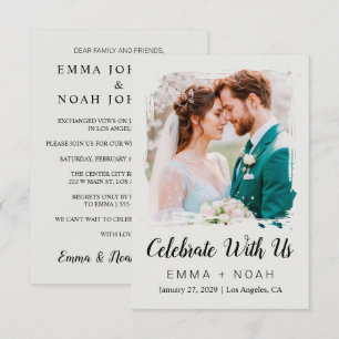 Invitación de Tarjeta de Boda Clásica y Elegante