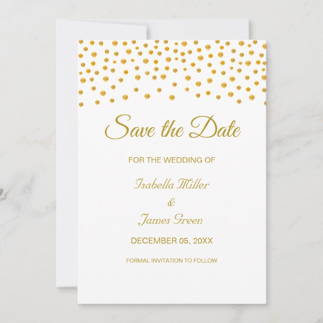 Invitación de Tarjeta de Boda de Oro Negro y Blanc (Anverso)
