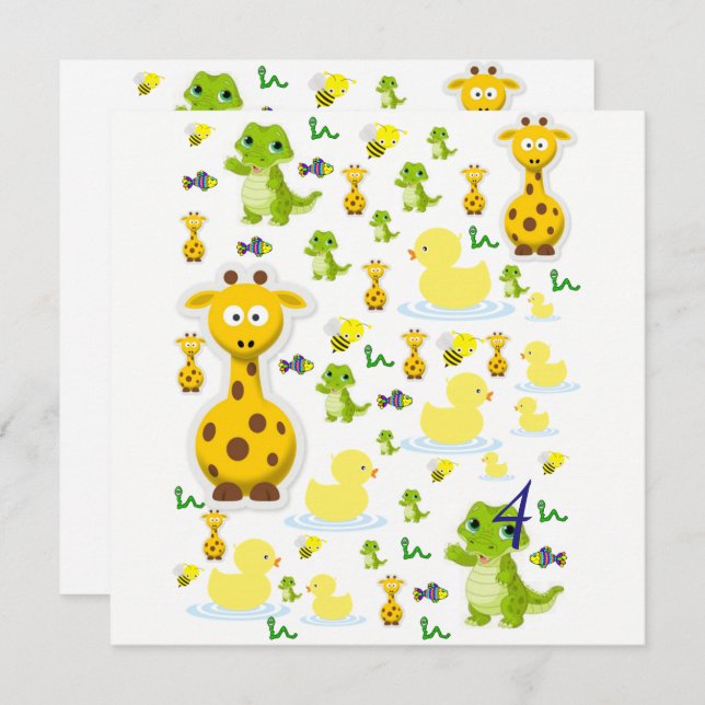 Invitación de Tarjeta de Cumpleaños (Anverso / Reverso)