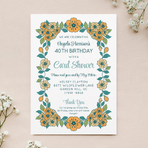Invitación de Tarjeta de Cumpleaños 40 con Chorros