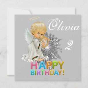 Invitación de Tarjeta de Cumpleaños Ángel