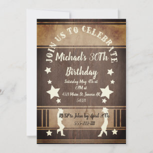 invitación de tarjeta de cumpleaños con silueta de