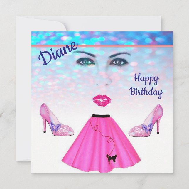 Invitación de Tarjeta de Cumpleaños Feliz (Anverso)