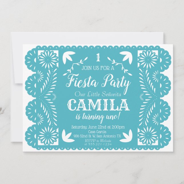 Invitación de Tarjeta de Cumpleaños Fiesta Papel P (Anverso)