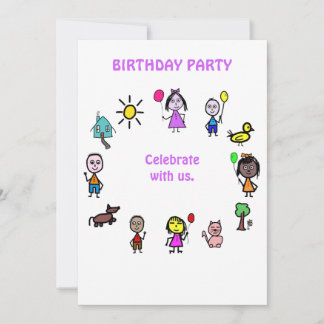Invitación de tarjeta de cumpleaños para niños
