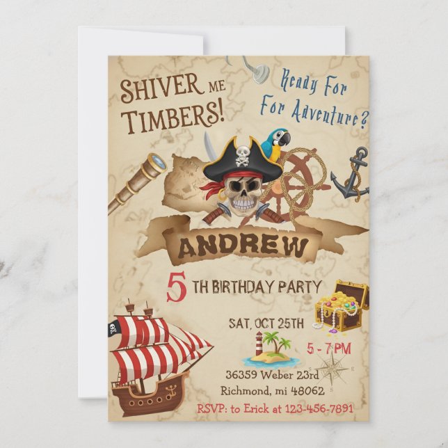 Invitación de tarjeta de cumpleaños personalizada  (Anverso)