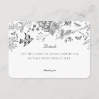 Invitación de tarjeta de detalles florales de tela