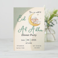 invitación de tarjeta de Eid Al Adha oveja verde p