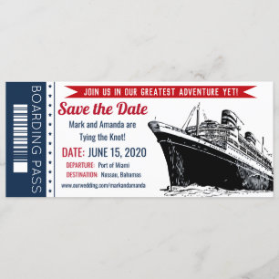 Invitación de Tarjeta de Embarque de Crucero para 