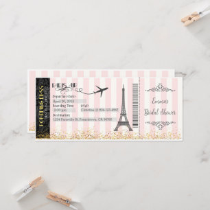 Invitación de Tarjeta de Embarque de París, Cumple