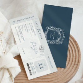 Invitación de Tarjeta de Embarque para Guardar la