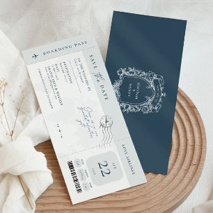 Invitación de Tarjeta de Embarque para Guardar la 