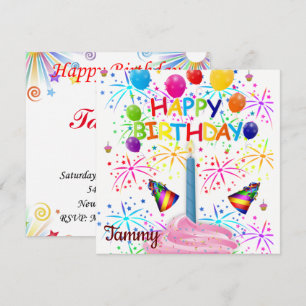 Invitación de Tarjeta de Feliz Cumpleaños Cupcake 