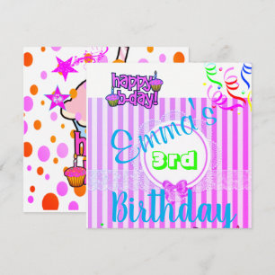 Invitación de Tarjeta de Feliz Cumpleaños Purpura 