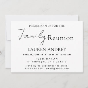Invitación de Tarjeta de Fiesta de Reunión Familia