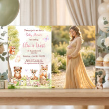Invitación de Tarjeta de Foto de Animales del Bosq