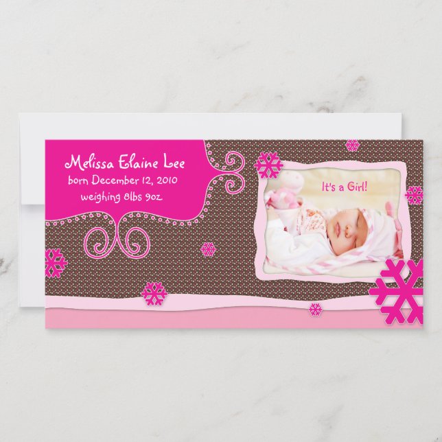 Invitación de tarjeta de foto para bebé navidades (Anverso)