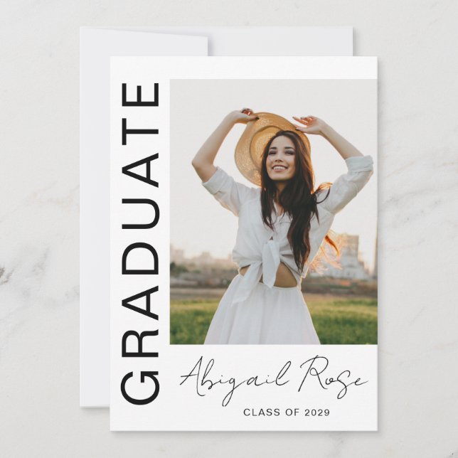 Invitación de tarjeta de fotografía vertical moder (Anverso)