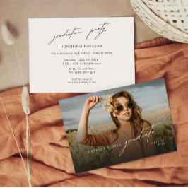 Invitación de Tarjeta de Graduación con Foto Elega