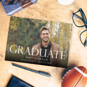 Invitación de Tarjeta de Graduación con Foto Moder