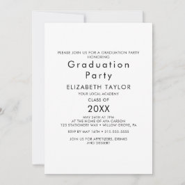 Invitación de Tarjeta de Graduación con Tipografía