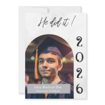 Invitación de Tarjeta de Graduación de Foto Minima