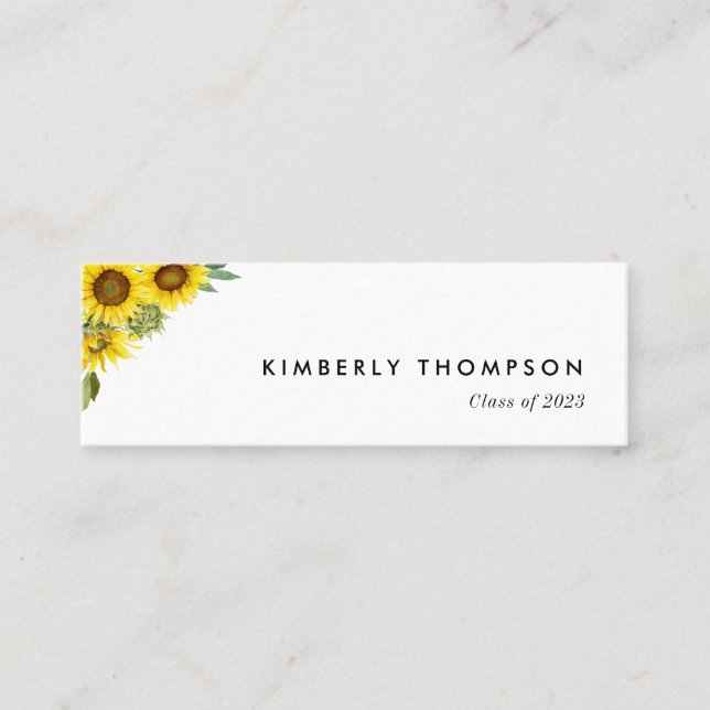 Invitación de tarjeta de graduación de girasol Ins (Anverso)
