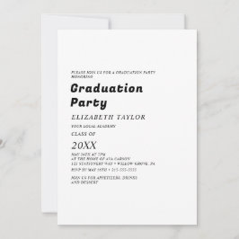 Invitación de Tarjeta de Graduación de Tipografía