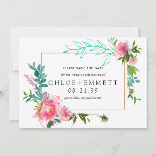 Invitación de Tarjeta de Guardar la Fecha Floral P