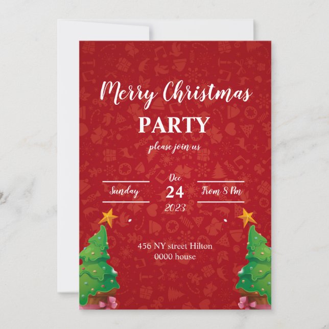invitación de tarjeta de Navidad alegre, tarjeta r (Anverso)