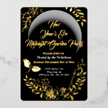 Invitación de Tarjeta de Oro Botánico para Fiesta