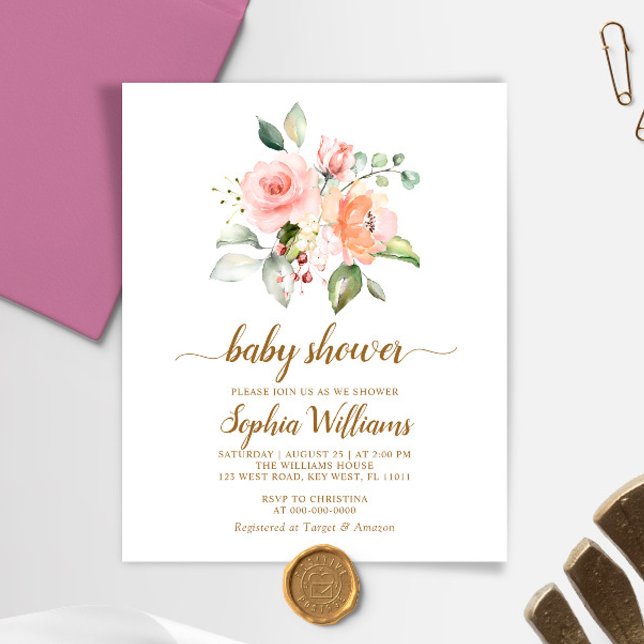 Invitación de tarjeta de presentación floral rosa  (Subido por el creador)