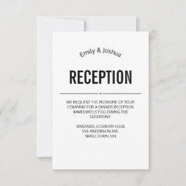 Invitación de tarjeta de recepción plantilla de bo