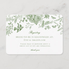 Invitación de tarjeta de registro de flores de toi