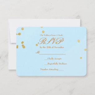 invitación de tarjeta de respuesta Blue & Gold Con