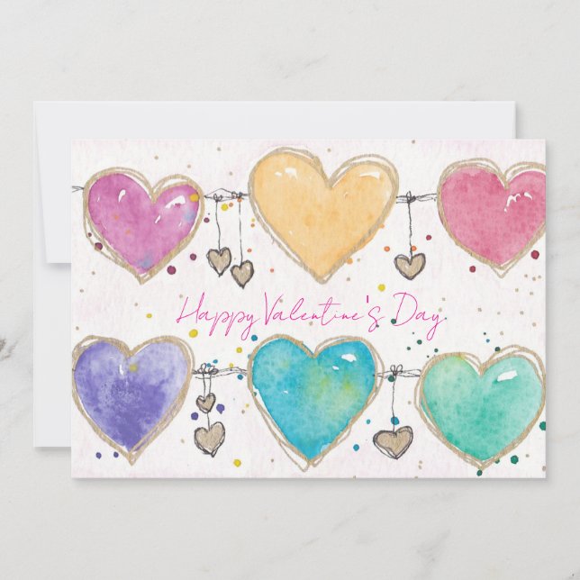 Invitación de Tarjeta de San Valentín con Corazone (Anverso)