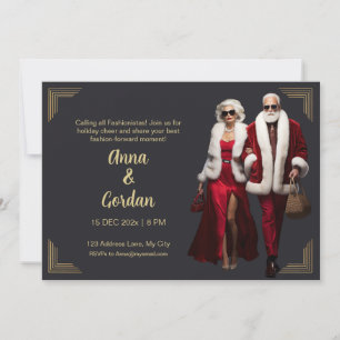 Invitación de tarjeta de vacaciones para fashionis